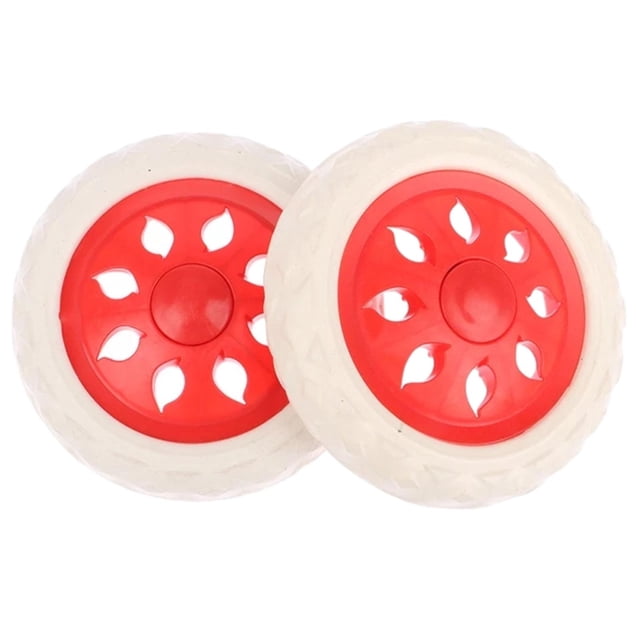 HILABEE 2 Pcs Chariot d'Épicerie Pliant Roue Chariot de Magasinage Roue de Remplacement Chariot Utilitaire en Rouge, Fait d'Un Matériau Moussant en Caoutchouc durable avec un Diamètre de 16 cm. Offre un Fonctionnement Silencieux, Fluide et une installation Facile, Idéal pour Chariots de Magasinage, Rangement portable, Chariots à Bagages et Chariots d'Épicerie Pliables.