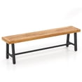 thumbnail image 2 of Costway 63" Long Outdoor Acacia Wood Bench Seats up to 3 Persons for Garden Porch, 2 of 10
