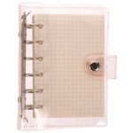 NIYANGLE 1Set Pink Rectangular Binder Notebook for Travel 5.7X4.7in