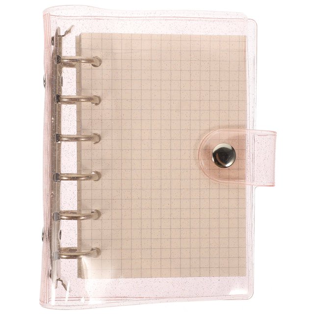 NIYANGLE 1Set Pink Rectangular Binder Notebook for Travel 5.7X4.7in