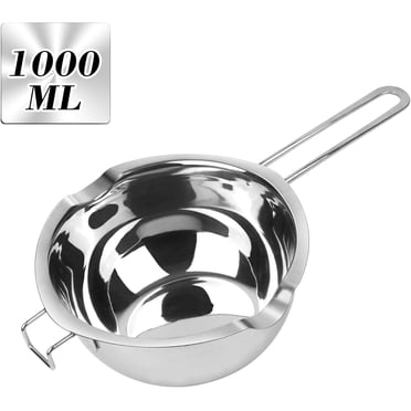 JOYIT Pot à Fondre 1000 Ml/34 Oz en Acier Inoxydable, Double Bouilloire pour Faire Fondre le Chocolat, les Bonbons, le Beurre, le Fromage et Fabriquer des Bougies