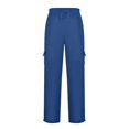 thumbnail image 2 of Kcodviy Men's Rope Loosening Waist Tech Mens Pants Solid Color Pocket Trousers Cut Jean Loose Sports Trousers, 2 of 8