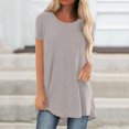 thumbnail image 5 of AherBiu Hauts d'Été pour Femmes T-Shirt à Manches Courtes Col Ras du Cou Décontracté Tuniques Amples Haut à Porter avec des Leggings, 5 of 5