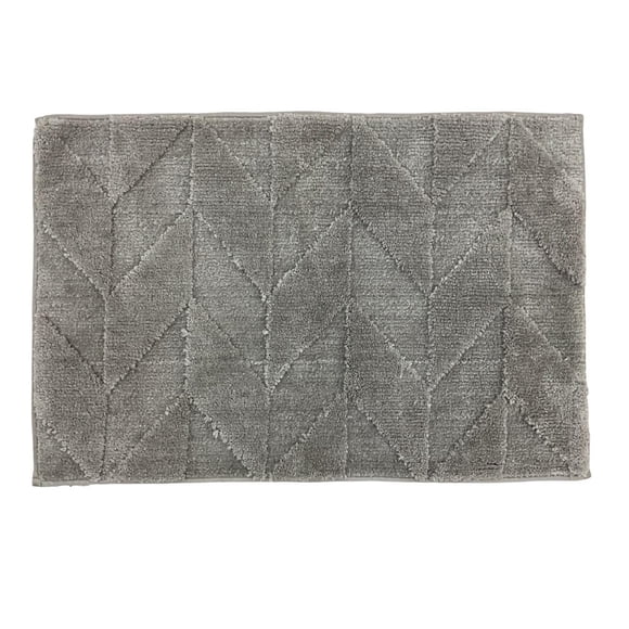Home Décor Inc. Naples Collection Microfiber Bathmat – 20 Inch x 30 Inch, Grey, Soft and Absorbent Bathroom Rug (Bath Accessories)
