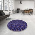 thumbnail image 4 of Ahgly Tapis d'Intérieur Lavable en Machine Carré Transitionnel Bleu Nuit, 7 Pieds Carré, 4 of 7