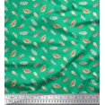 thumbnail image 1 of Soimoi Green Rayon Fabric Artistic Feather Decor Fabric Printed Yard 56 Inch Wide, 1 of 5