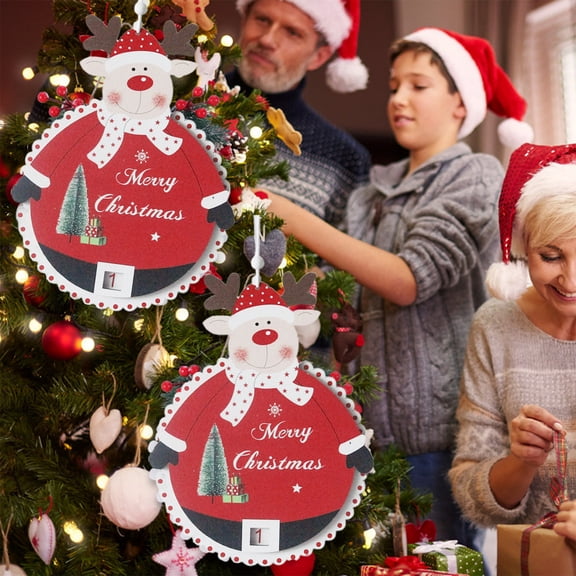 Suncoda Décorations , Compte à Rebours de Noël Calendrier de 24 Jours Calendrier de l'Avent en Bois de Noël Ornement de Compte à Rebours de Noël Décoration