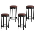 thumbnail image 2 of 360°Swivel Bar Stools Set,  PU Leather Counter Height Barstools with Footrest & Metal Frame, Upholstered Backless Round Bar Stools for Kitchen Island, 2 of 7