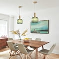 thumbnail image 4 of KCO Lighting Vintage Green Glass Pendant Light Kitchen Island Lighting Farmhouse Ribbed Glass Pendant Lighting Brass Gold Single Ceiling Hanging Light, 4 of 7