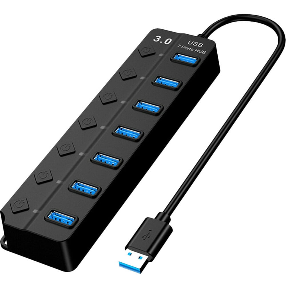 JUNWELL Usb Hub Multiple Usb Port 7-port Usb Splitter Adapter For Laptop Computer