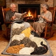 thumbnail image 3 of Flocking Cats Sleeping Patterns Flannel Blanket, 3 of 5