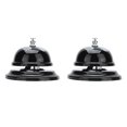 thumbnail image 1 of 2Pcs Service Bell Exquisite Clear Sound Classic Shape Polishing Glossy Nonslip Base Call Bell for Hotel Restaurant HomeBlack, 1 of 14