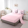 thumbnail image 3 of Erosebridal Ensembles de Literie pour Ados avec Nœud, Format Simple, Ensembles de Douillette Buffalo Rose avec Draps, Déco Princesse avec Nœud, Réversible, 3 of 5