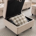 thumbnail image 3 of Puremind Modular Sofa with Storage Ottoman, U Shaped Sectional Couch with Adjustable Armrests for Living Room/Apartmenty, Beige, 3 of 7