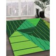 thumbnail image 3 of Ahgly Tapis d'Intérieur Lavable en Machine Carré Vert Émeraude Profond, 5 Pieds Carré, 3 of 7