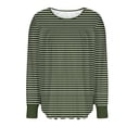 thumbnail image 2 of Lmnyox Hauts Grande Taille pour Femmes, Manches Longues Surdimensionnées, Col Rond, Chemises Plissées, Blouses Décontractées Mode, 2 of 6