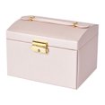 thumbnail image 2 of EGNMCR Jewelry Box With Lock And Mirror Jewelry Organizer Storage Case With 3-Layers Display For Earrings Bracelets Rings Watches,, 2 of 4