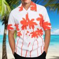 thumbnail image 1 of DPTALR Chemise à Manches Courtes à Col à Revers à Imprimé Hawaïen pour Homme, 1 of 7