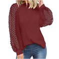 thumbnail image 1 of RKSTN Mode Femme T-Shirt à Col Rond Ajouré à Manches Longues Automne Blouse Unie Hauts, 1 of 4