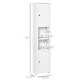 thumbnail image 3 of HOMCOM Tall Bathroom Storage Cabinet with 2-Tier Shelf and 2 Doors White, 3 of 10