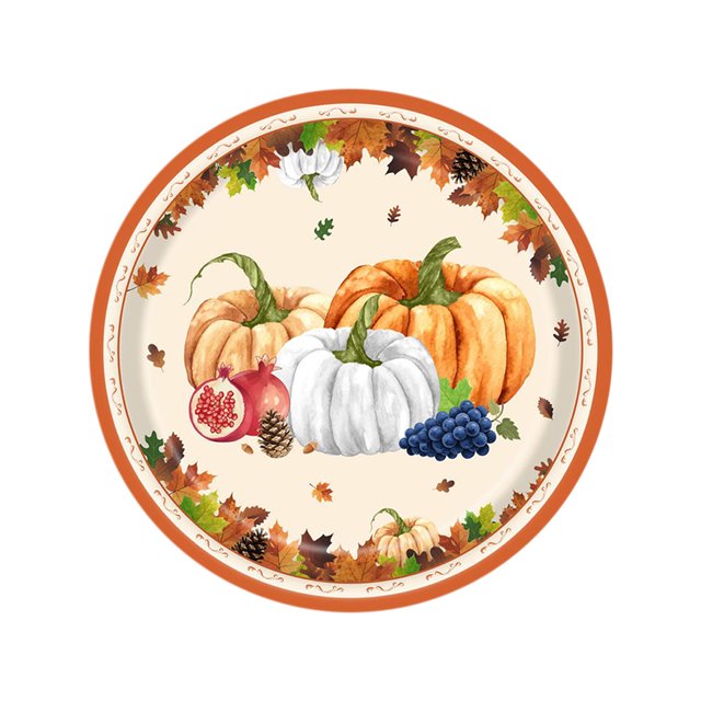 Disposable Thanksgiving Plates 20 Pack Pumpkin Maple Leaf Design 7 in Paper Dinner Plates for Fall Party Supplies and Table Decorations