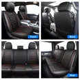 thumbnail image 2 of Car Seat Covers Custom Fit for 2015-2022 Ford F150 Truck PU Leather Front+Rear Full Set Black with Red Line, 2 of 10