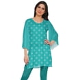 thumbnail image 1 of Moomaya Kurtis Courtes en Poly-Crêpe pour Femmes, Robe à Manches Kimono Imprimée, Haut Indien, 1 of 5