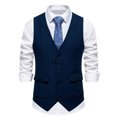 thumbnail image 4 of EGNMCR Débardeurs Homme Homme Uni Mode avec Poches Bouton Col Rabattu Débardeurs Hauts Blouse, 4 of 9