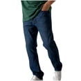 thumbnail image 1 of LOVZFMLL Jeans Men Zipper Button Solid Elastic Waist Casual Pocket Sports Trousers Pants, 1 of 1