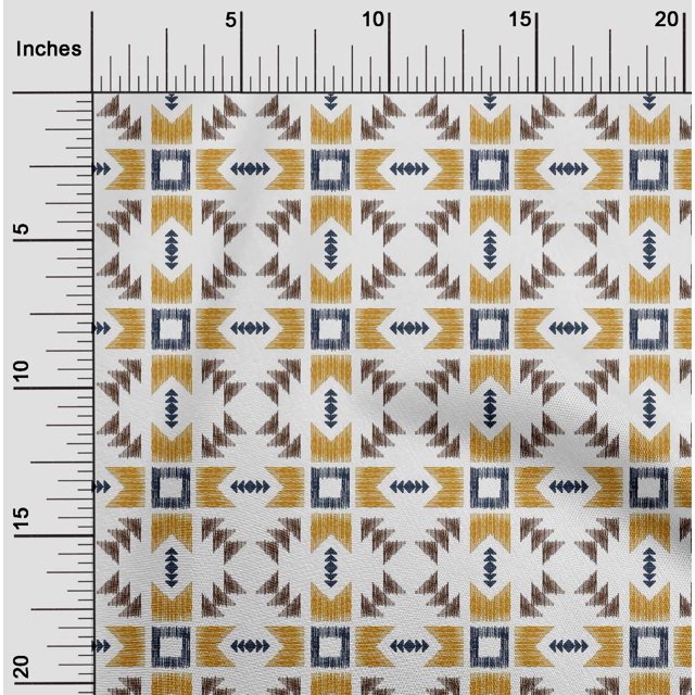 oneOone Cotton Flex Fabric Geometric Ikat Print Fabric By Yard 40 Inch Wide