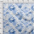 thumbnail image 3 of oneOone Rayon Medium Blue Fabric Damask Sewing Material Print Fabric By The Yard 56 Inch Wide, 3 of 4
