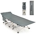 thumbnail image 1 of Goplus Lit de Camp Grand Pliable en Acier Robuste pour Intérieur et Extérieur Lit de Couchage Gris, 1 of 10