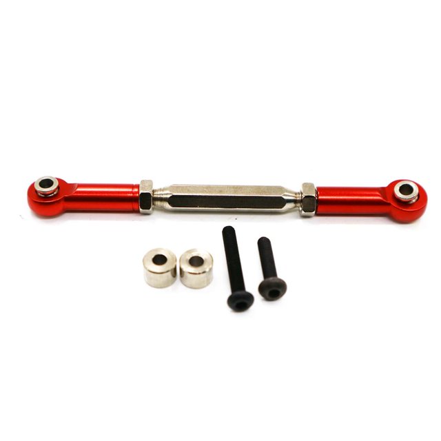 maskred 1pcs Aluminum Alloy 1/10 Steering Link Rod Set For RGT 86100 86100JC FTX5579 RC Car Part RC Car Accessories Replacement Parts Red