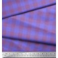 thumbnail image 2 of Soimoi Purple Georgette Viscose Fabric Check Check Print Fabric by Yard 42 Inch Wide, 2 of 2