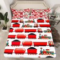 thumbnail image 2 of Erosebridal Red Truck Sheet Set Full, Railway Train Bedding Sets Full Size, Transportation Decor 4pcs, 2 of 6