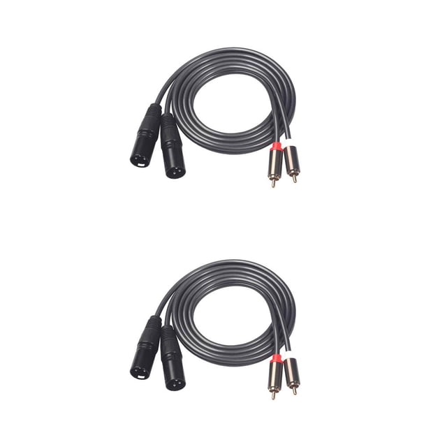 stanreset 2 Xlr To 2 Hifi Stereo Adapter Audio Extension Cable Hifi Stereo Adapter XLR male cable&black 2Set