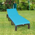 thumbnail image 3 of Costway Chaise Longue Inclinable d'Extérieur en Rotin Réglable avec Coussin pour Patio Turquoise, 3 of 10