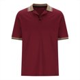 thumbnail image 4 of Shirts for Men, Mens Patchwork Fallow Button Round Neck Sports Short Sleeve Shirt, 4 of 6