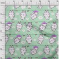 thumbnail image 3 of oneOone Viscose Jersey Sea Green Fabric Asian Kawaii Rabbit Sewing Material Print Fabric By The Yard 60 Inch Wide, 3 of 4