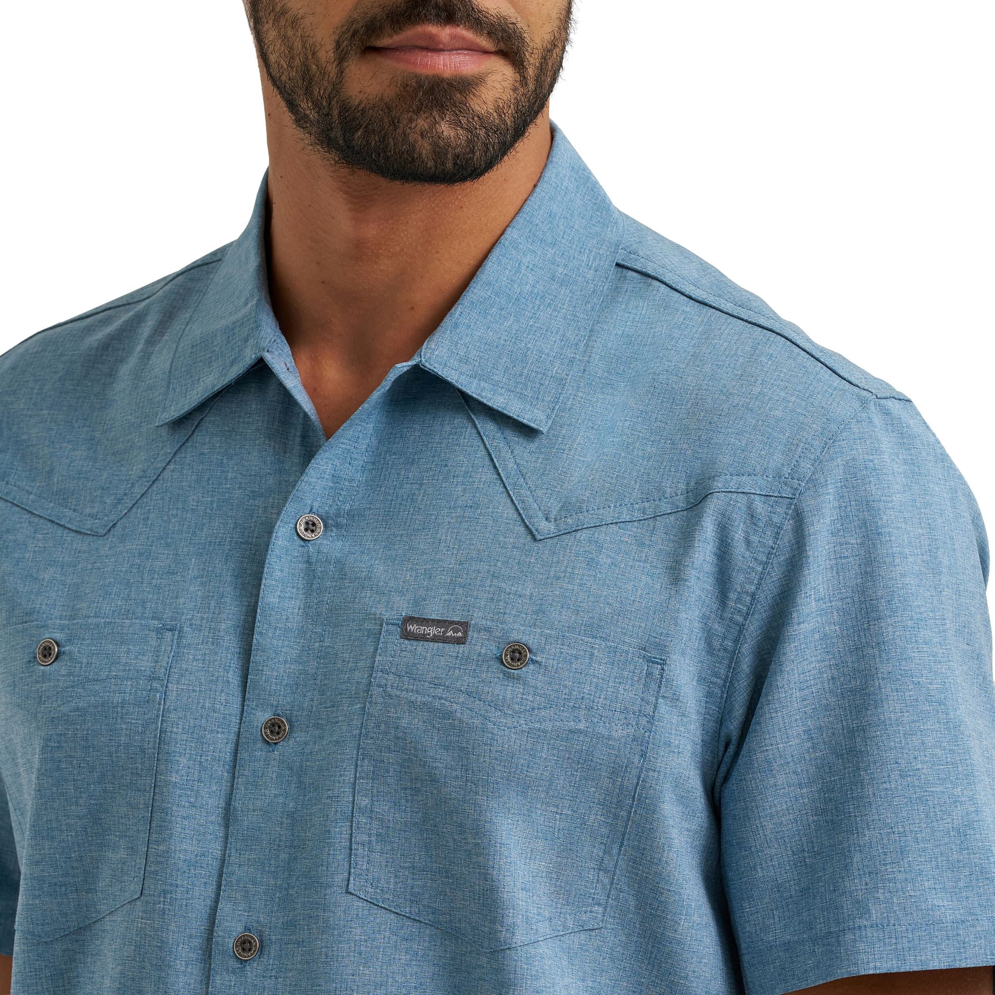 Wrangler® Men's Western Inspired Short Sleeve Single Pocket Shirt