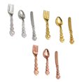 thumbnail image 4 of 3 Pieces Tableware Model Mini Accessories Early Lovely Size 1/12 Kitchen Spoon Early Educational Imitation Cutlery Children Baby Kids Using Gold, 4 of 7