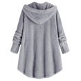 thumbnail image 3 of Winter Coat Sweatshirt for Women Plush Solid Button Long Sleeve, 3 of 9