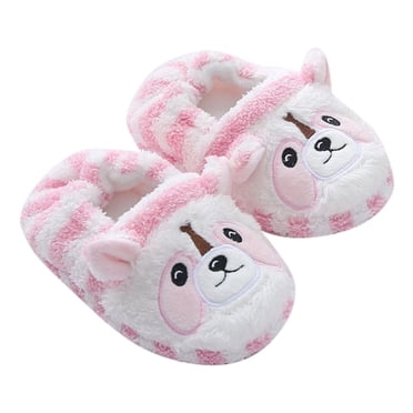 Liyamei Girls Slippers For Toddlers Kids Cozy Raccoon Cartoon Slippers Indoor Soft Warm Winter Summer Home Shoes Pink 6-7 Years