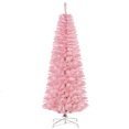 thumbnail image 1 of HOMCOM 6FT Artificial Christmas Tree Xmas Holiday Pencil Tree Home Pink, 1 of 10