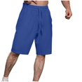 thumbnail image 3 of Diufon Men's Athletic Shorts Cotton Linen Drawstring Waisted Outdoor Sport Shorts Spring Summer Shorts with Pockets, 3 of 5