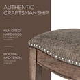 thumbnail image 4 of Maven Lane Adrien Saddle Kitchen Bar Stool in Walnut Finish w/ Grey Fabric Upholstery, 4 of 6