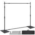 thumbnail image 1 of KFFKFF 10ft x 10ft Pipe and Drape Set, Robust Backdrop Frame with Carbon Steel Foundation, Modifiable Backdrop Holder with 6 Fasteners and A Transport Bag, 1 of 9