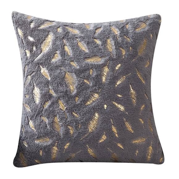 Sumhomie Housses de Coussin à Estampage Doré, Douces en Peluche, Housse de Coussin à Plumes 18"x18 Pouces