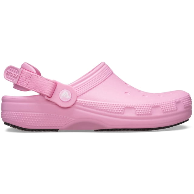 Crocs Adult Classic Work Clogs Adjustable Slip Resistant Work Shoes, Pink Tweed, W10/M8