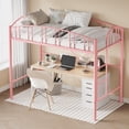 thumbnail image 2 of Kojooin Twin Size Loft Bed with Ladder & Arched Guardrail, Heavy Duty Metal Frame, 2 of 8